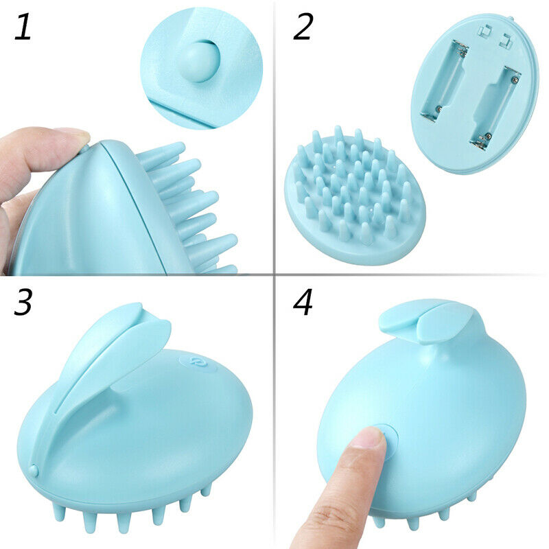 Electric Scalp Head Massager Hair Care Vibration Brush Shampoo Waterproof