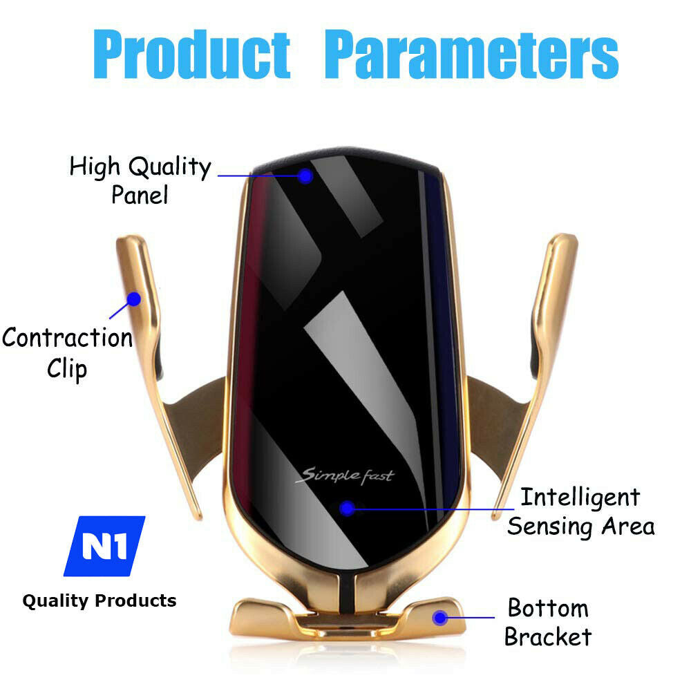 Wireless Car Charger Automatic Clamping Smart Sensor Car Air Vent Phone Wireless Charger Holder 10 W