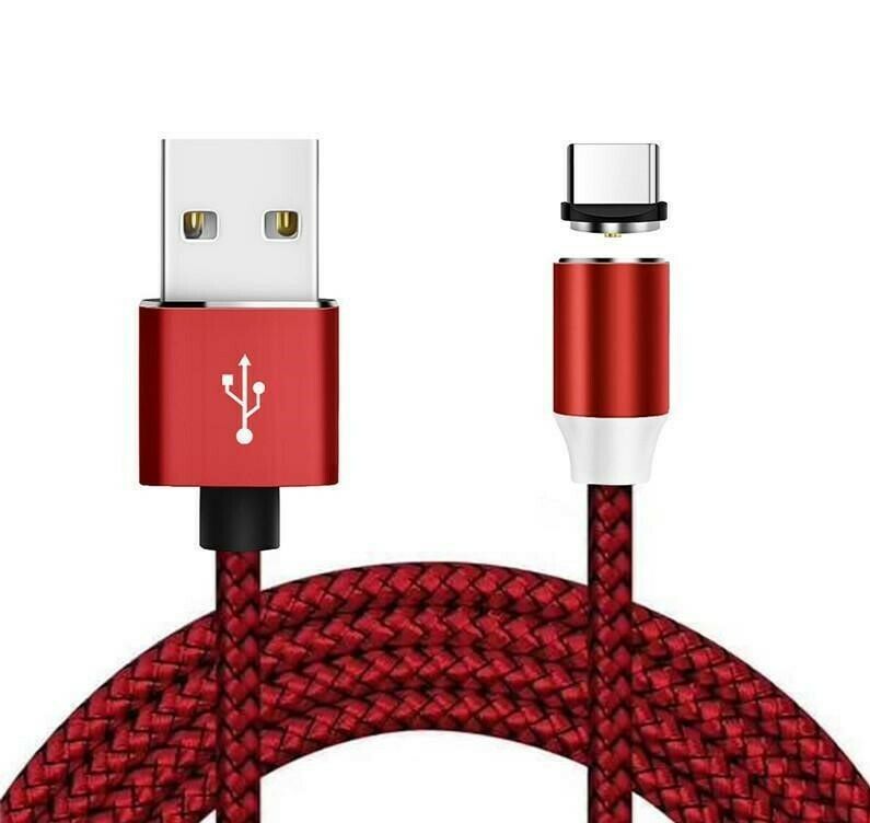 3 Pack For Samsung Android 360° Round LED Magnetic Charging Cable Micro USB C US