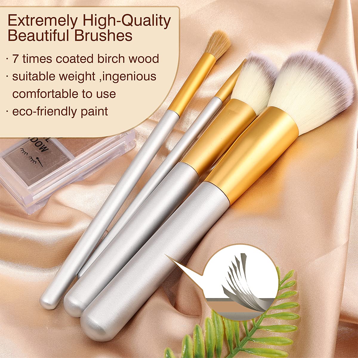 24 Pcs Makeup Brushes Set for Foundation, Face Powder, Blush Blending Brushes, Cruelty-Free Synthetic Fiber Bristles, Travel Makeup bag Included