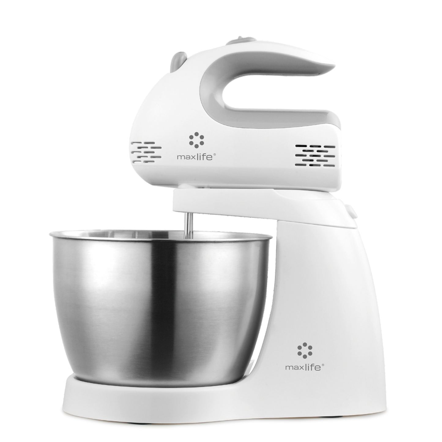 Max Life 3.2 Quarts Stand Mixer ML-6638 -Powerful 5-Speed Electric Mixer with Stainless Steel Bowl, Dough Hooks, Beaters, Whisks for Most Home Cooks