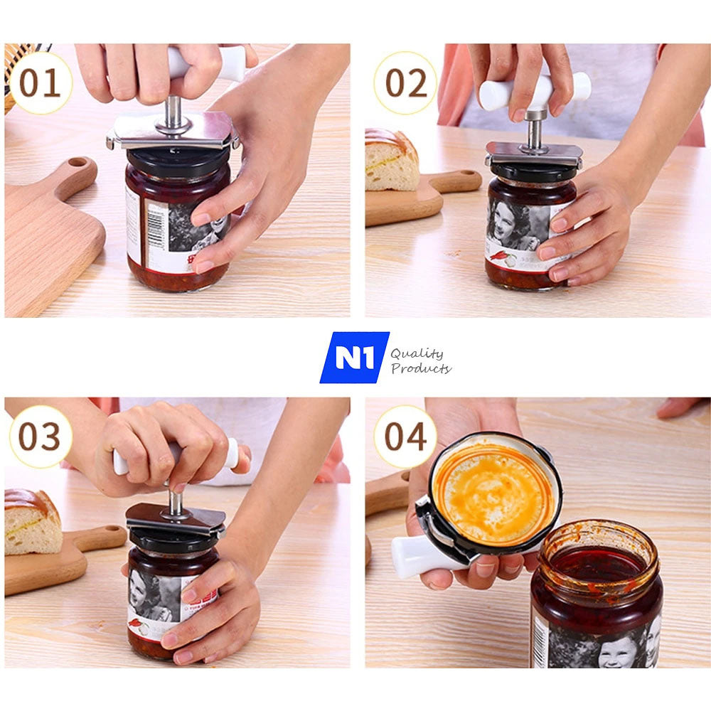 Jar Opener Stainless Steel, Adjustable for All Jar Sizes, Lid Twist Off All in one Jar Opener Bottle Can Opener