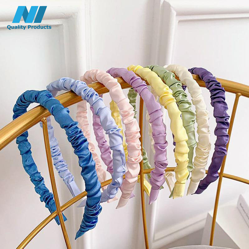 N1 Wrinkled Hairband Casual Design Women's Hair Hoop Headband, Hair Accessories