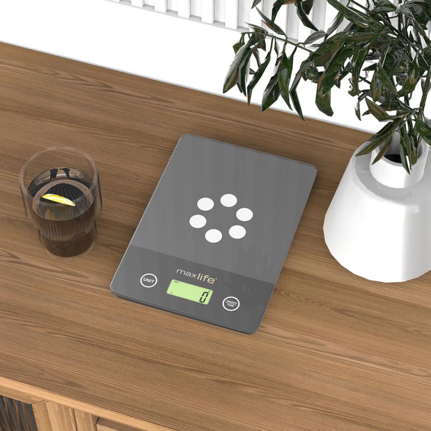 Max Life Digital Kitchen Scale ML-CF1 - High Accuracy Food Scale with Tare and Multi-Unit Measurement, Slim Design with Large LCD Display