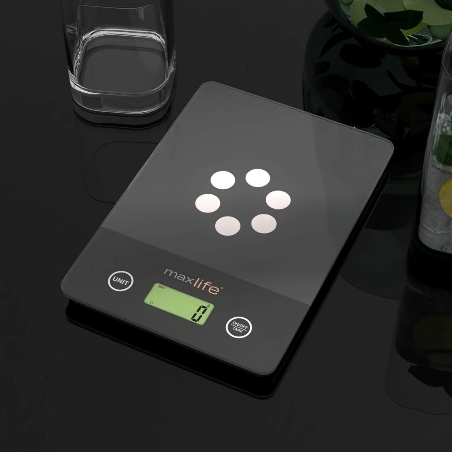 Max Life Digital Kitchen Scale ML-CF1 - High Accuracy Food Scale with Tare and Multi-Unit Measurement, Slim Design with Large LCD Display