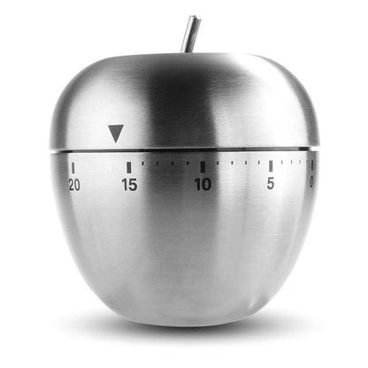 N1 60 Minute Kitchen Cook Cooking Timer, Apple Shaped Stainless Steel Cooking Timer