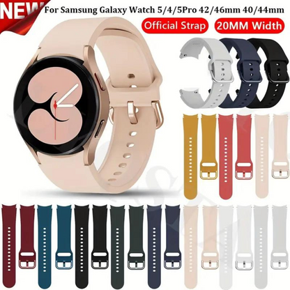 20mm Sport Silicone Band for Samsung Galaxy Watch 4 (40mm/44mm), Active 2, Galaxy Watch 5 Pro (45mm), and Galaxy Watch 5