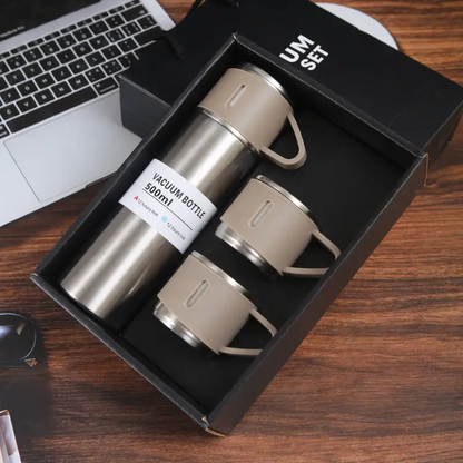 Stainless Steel Thermo 500ml/16.9oz Vacuum Insulated Bottle with Cup for Coffee Hot Drink and Cold Drink Water Flask