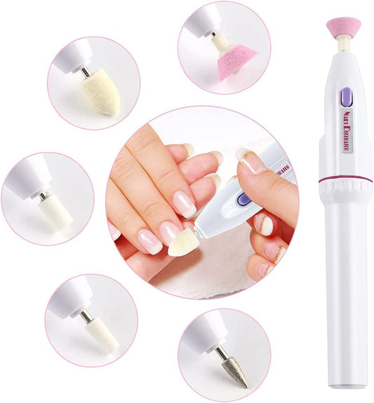 5 In 1 Professional Electric Nail File Grinder Grooming Callus Remover Personal Manicure and Pedicure Set