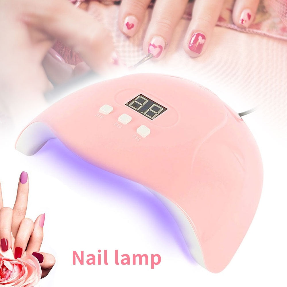 N1- Professional UV Lamp Gel Nail Dryer, 54W UV LED Light Nail Polish Curing with Automatic Sensor, LCD Time Display