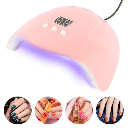 54W 18LED Smart Infrared Sensor UV Sunlight Nail Dryer Lamp Gel Polish Curing Timing Manicure Machine USB 3 Timers