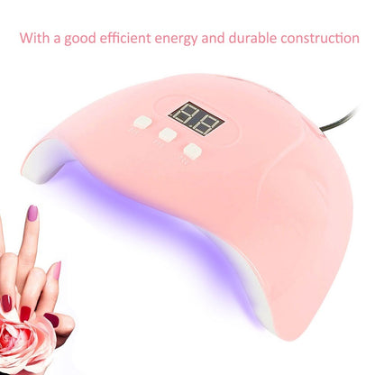 54W 18LED Smart Infrared Sensor UV Sunlight Nail Dryer Lamp Gel Polish Curing Timing Manicure Machine USB 3 Timers