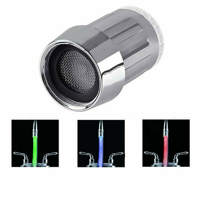 N1-Water Stream Faucet LED Light RGB Temperature Sensor Automatic Changing Shower Spout Sink Tap - Red, Blue, Green