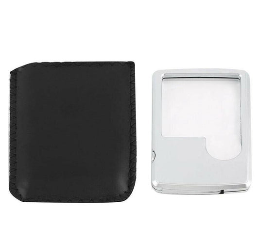 Portable Pocket Credit Card Size 3x 6x Magnifier Magnifying with LED light Glass