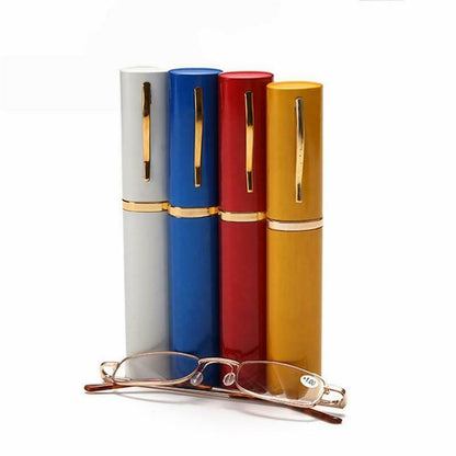 Classic Unisex Reading Glasses, Slim Design Compact Readers Travel with Case