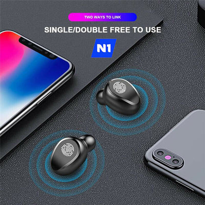 N1 Bluetooth 5.0 Headset Wireless Earphones Mini Earbuds Stereo Headphones IPX6