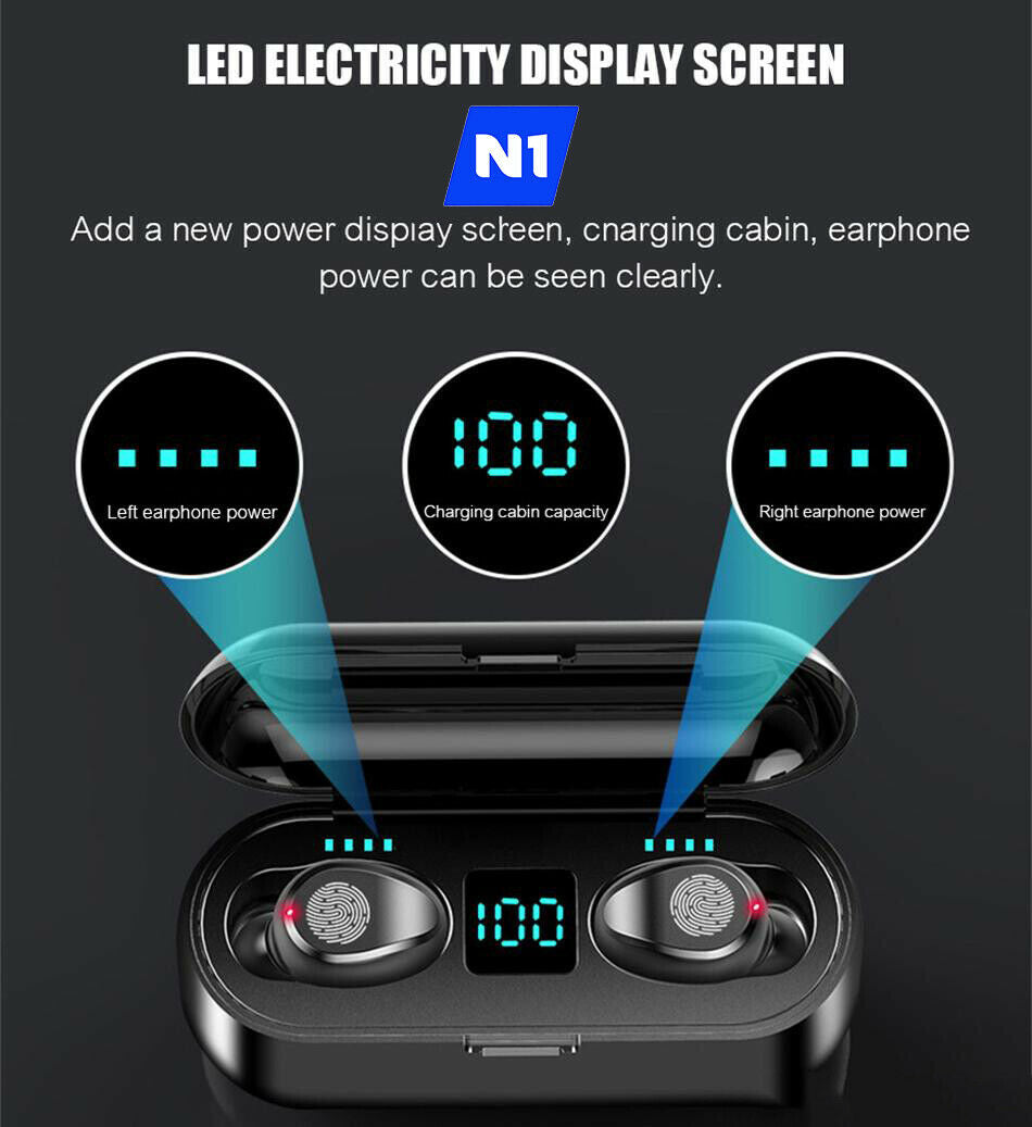 N1 Bluetooth 5.0 Headset Wireless Earphones Mini Earbuds Stereo Headphones IPX6