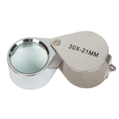 Magnifying Glass 30x 21mm Jewelers Eye Loupe Magnifier with Case