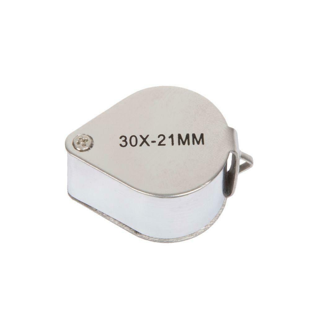 Magnifying Glass 30x 21mm Jewelers Eye Loupe Magnifier with Case