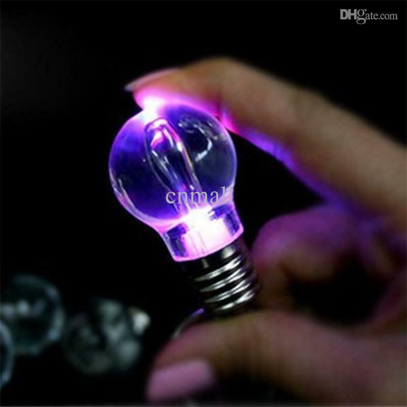 Bulb Colors LED Light Keychain Ring Keyring Gift