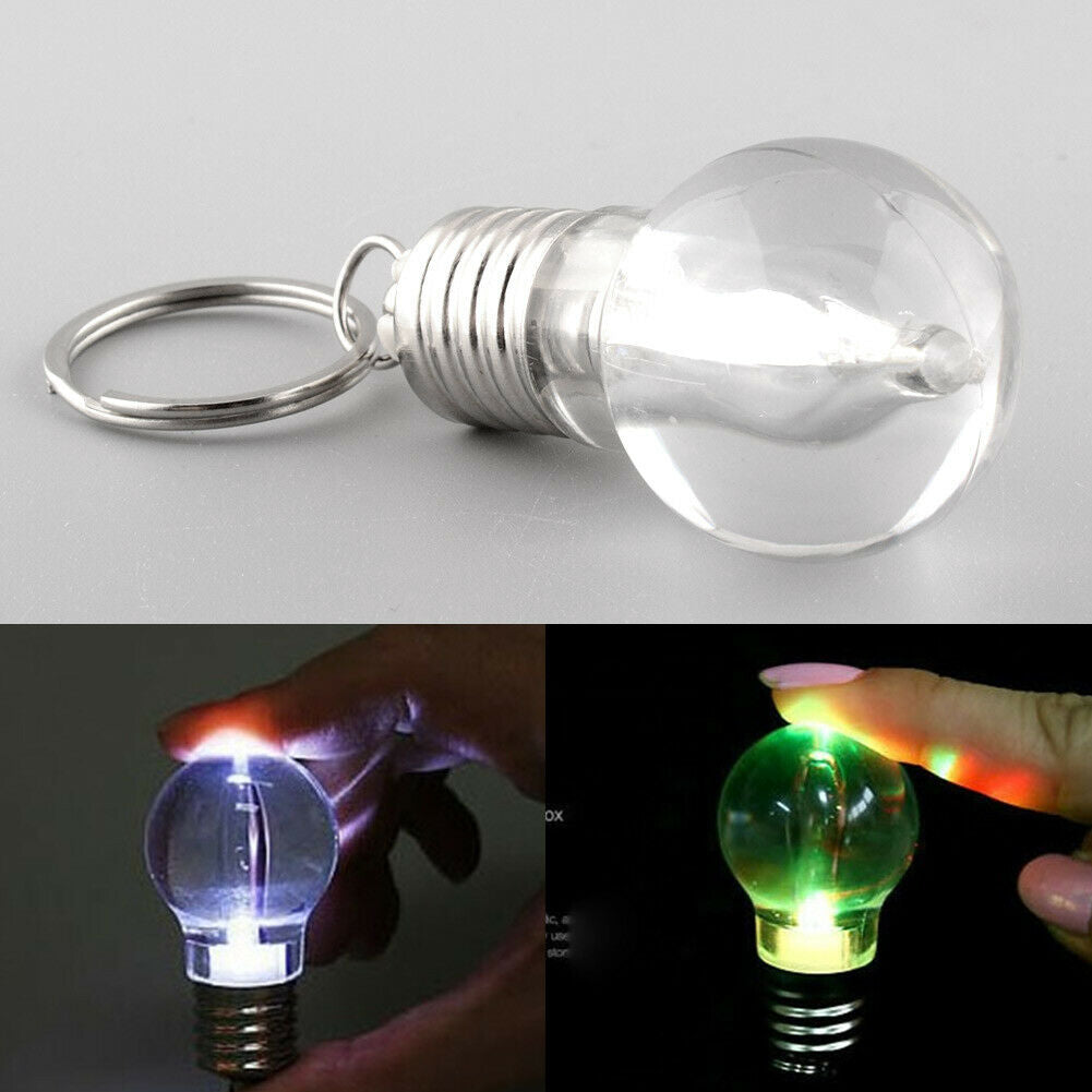 Bulb Colors LED Light Keychain Ring Keyring Gift