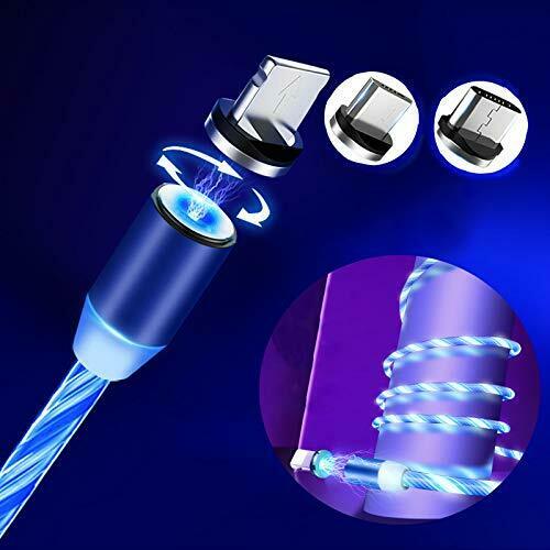 USB Magnetic Universal Charging Cable, LED Flowing Light Magnetic Cable For Apple, Samsung, Android