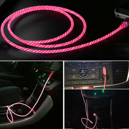 USB Magnetic Universal Charging Cable, LED Flowing Light Magnetic Cable For Apple, Samsung, Android