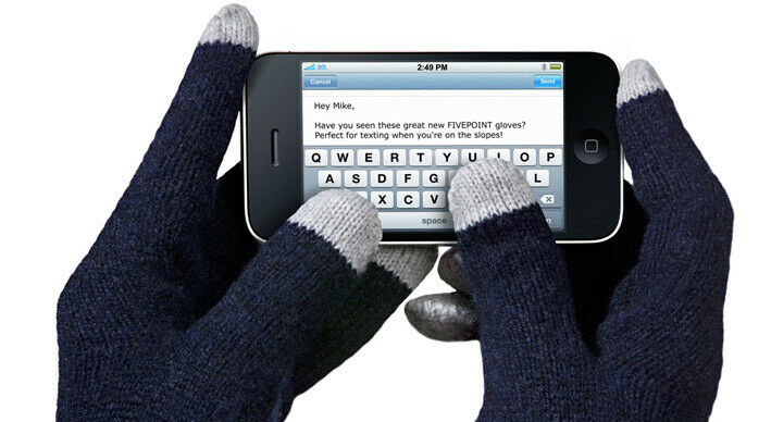 Winter Men Women Knit Smart Phone Touch Screen Full Finger Mittens Warm Gloves