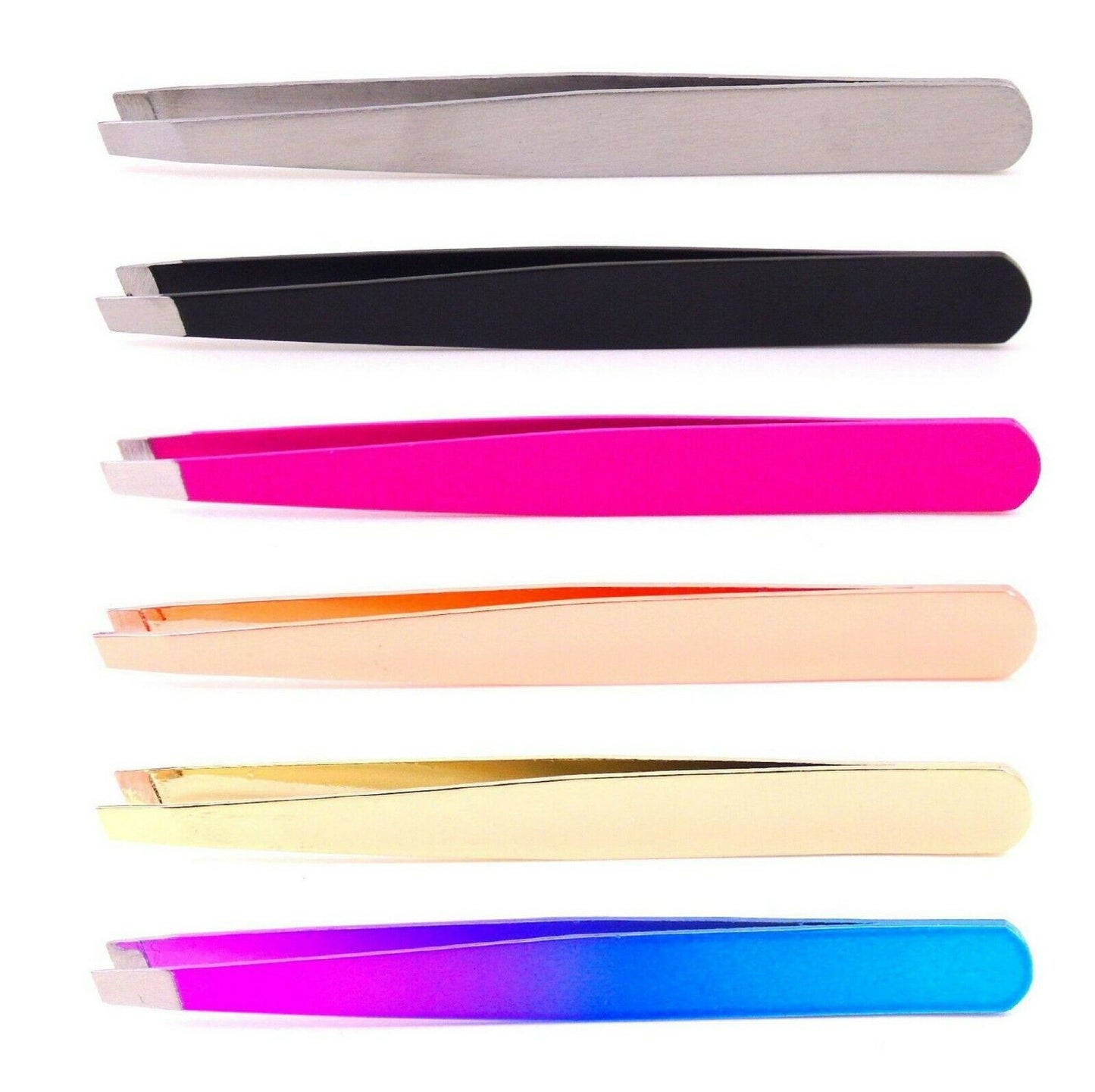 Stainless Steel Slant Tip Tweezer Precision Eyebrow Hair Remover make up Tools