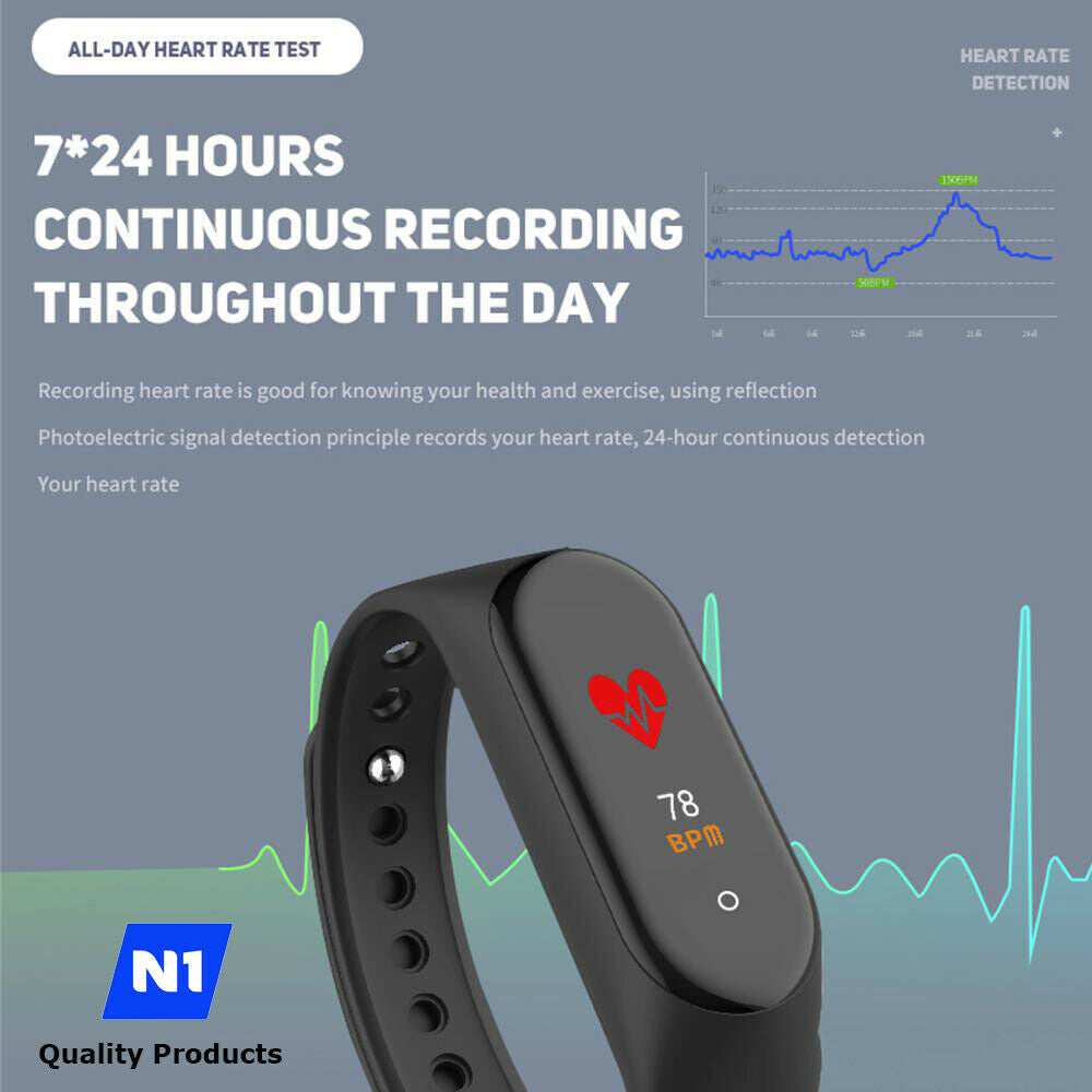 N1 Smart Watch Band Heart Rate Blood Pressure Monitor Tracker Fitness Wristband