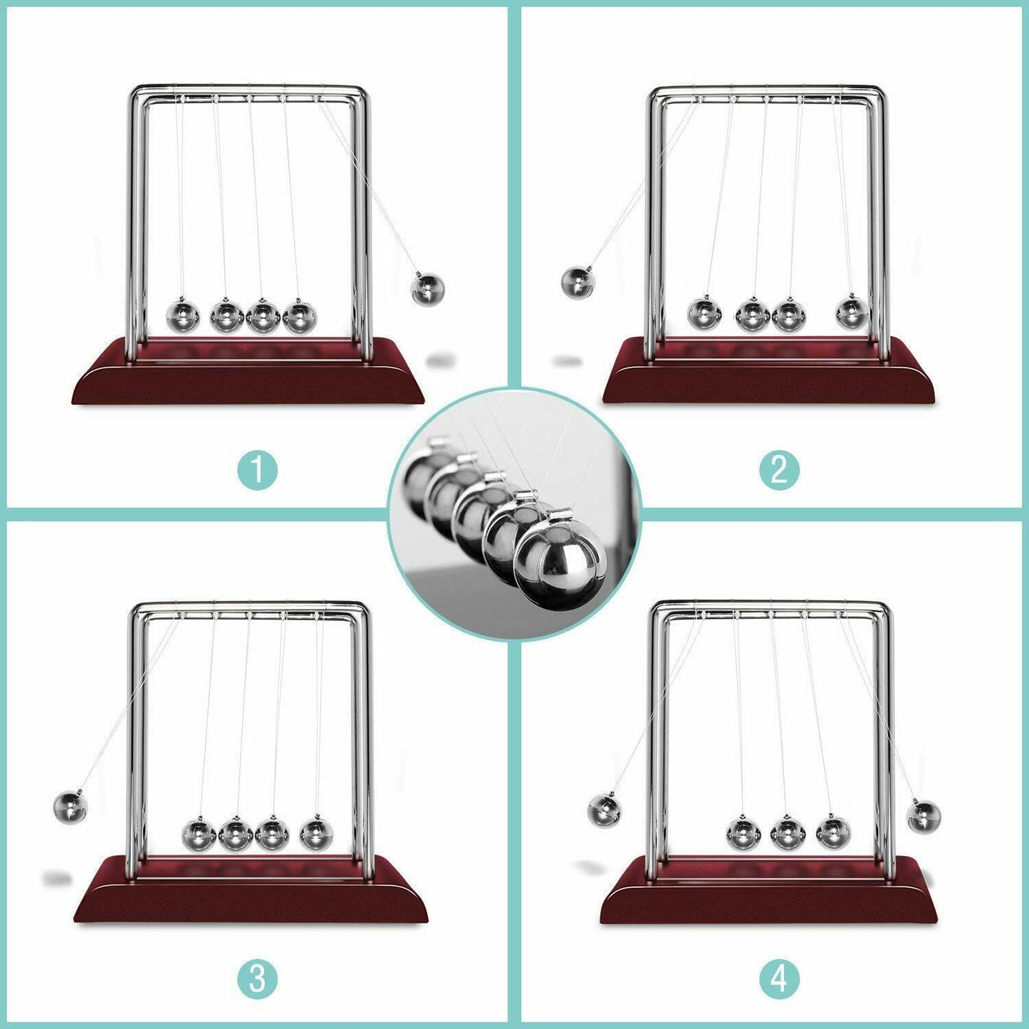 Newtons Cradle Office Desk Toy Kenetic Education Gravity Balance Balls