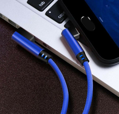 Universal 6Ft / 3Ft 90 Degree Angle USB Cable Type C 2A Data Sync Charging for Samsung , LG Google Android