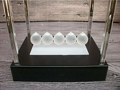 Newtons Cradle Fun Steel Balance Balls Physics Science Desk Toy LED Light