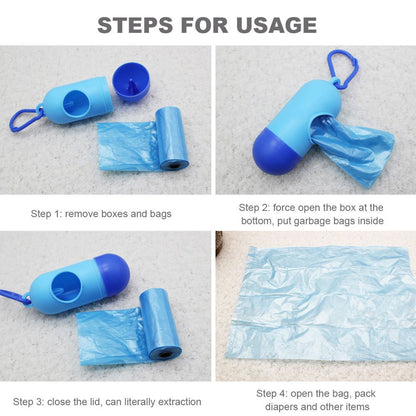 Dog Poop Bag Dispenser Waste Garbage Bags Carrier Holder With 1 Roll Bag