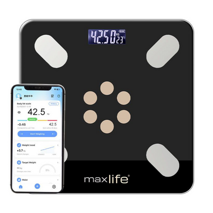 Max Life - Digital Body Weight Scale Backlit Display High Precision Bluetooth BathroomScale