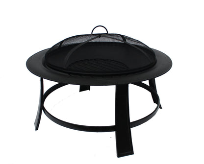 Nicole Miller Patio 30 Inch Wood-Burning 4 Legs Fire Pit in Black