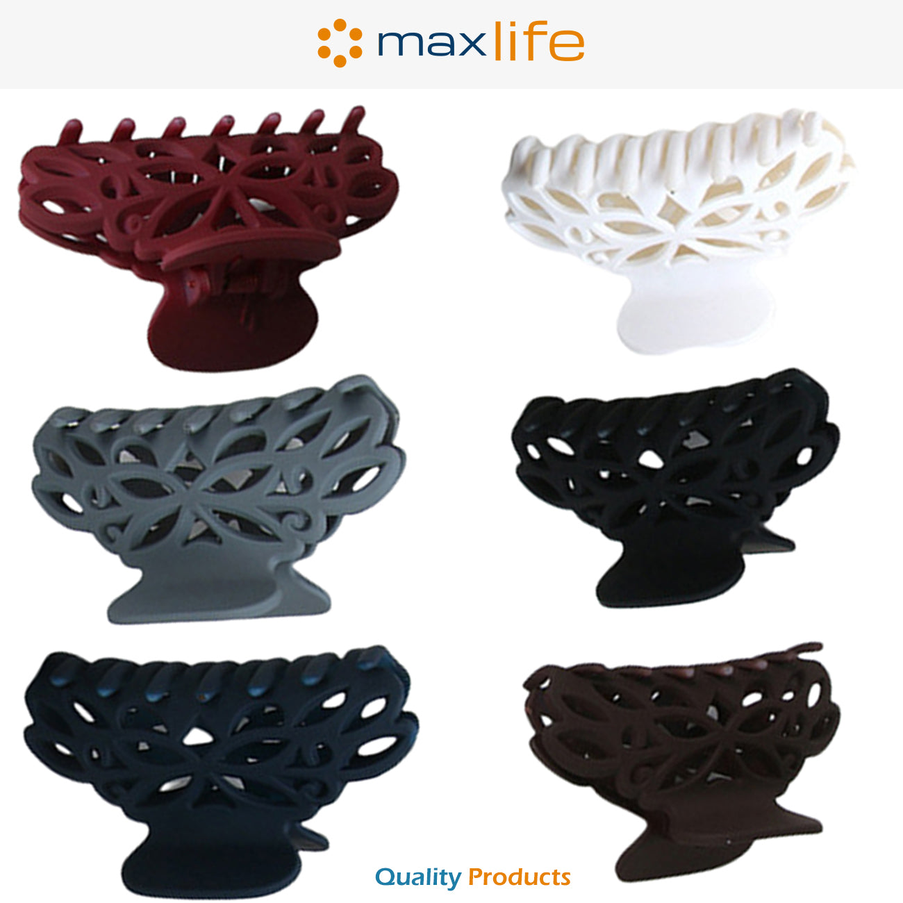 Max Life Large Hair Claw Clips for Women, Thin Thick Hair, Strong Hold 4 Inch Nonslip Hair Clips