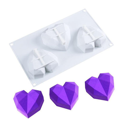 Ice Cube Maker 3D Mold Heart. Bar Party Silicone Trays Fun Shapes Molds, Silicone Mold for ice, chocolate cakes designs X Large size