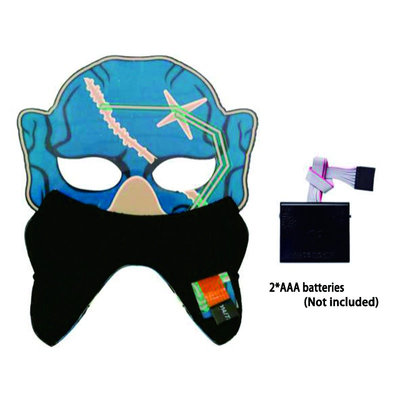 Halloween LED Glowing Mask with Voice Control and 3D Dance feature, Light Up The Purge Party