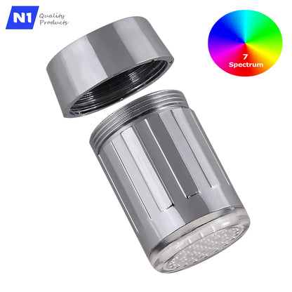 N1-Water Stream Faucet LED Light RGB Temperature Sensor Or 7 Colors Automatic Changing Shower Spout Sink Tap