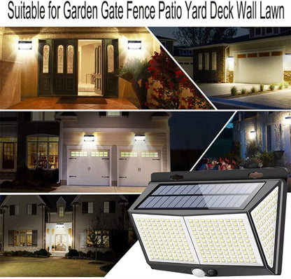 Solar Power 288 LED Lights PIR Motion Sensor Outdoor Security Lamp Wall