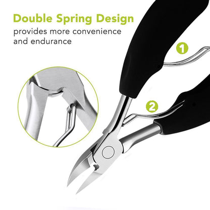 Sharp Stainless Steel Toenail Clippers for Thick or Ingrown Nails, Soft Non-Slip Handle Nails Cutter