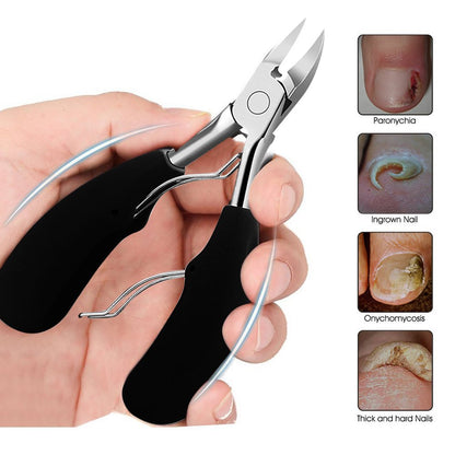 Sharp Stainless Steel Toenail Clippers for Thick or Ingrown Nails, Soft Non-Slip Handle Nails Cutter