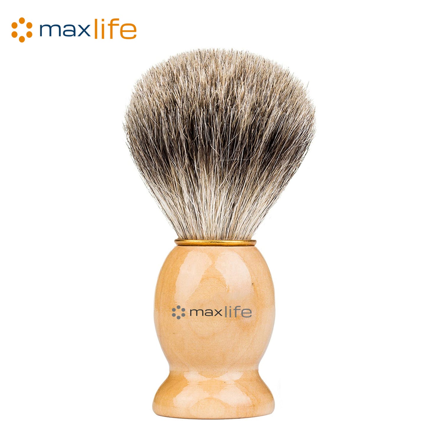 Max Life Shaving Brush Perfect Shave Barber Hard Wooden Handle Soft Badger Hair Feel