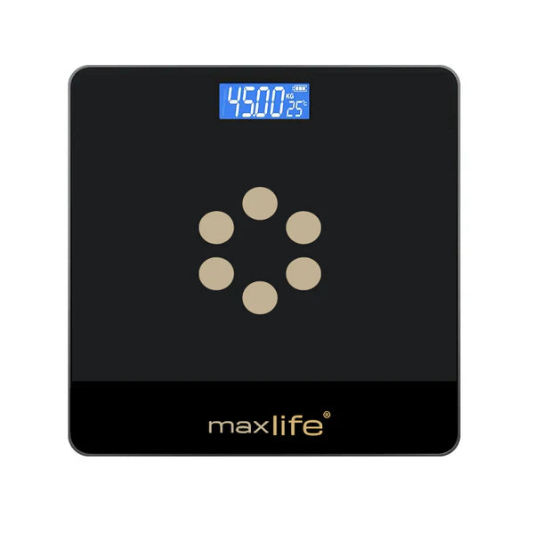 Max Life - Digital Scale, Body Weight Bathroom Scale 396lb/180kg High Accuracy, Step-On Technology with Lithium Rechargeable Battery