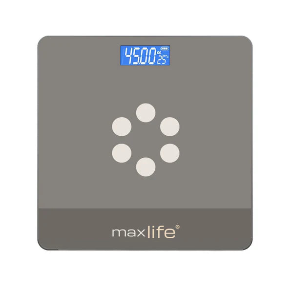 Max Life - Digital Scale, Body Weight Bathroom Scale 396lb/180kg High Accuracy, Step-On Technology with Lithium Rechargeable Battery