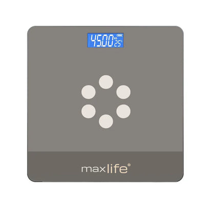 Max Life - Digital Scale, Body Weight Bathroom Scale 396lb/180kg High Accuracy, Step-On Technology with Lithium Rechargeable Battery