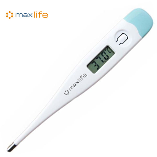 Max Life - Digital Oral LCD Thermometer with Fever Alarm and Memory Function, Suitable for Newborns, Children and Adults