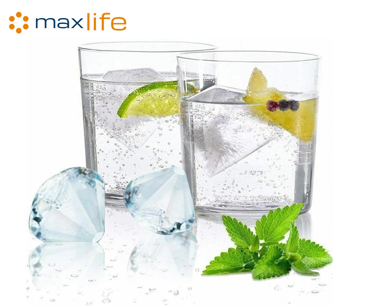 Max Life - Silicone 3D Diamond ICE Cube Tray Maker Mold Whiskey Cocktails