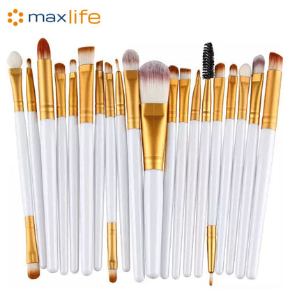 Max Life - Makeup Brushes Kit 20 Pcs Set, Powder Foundation Eyeshadow Eyeliner Lip Brush